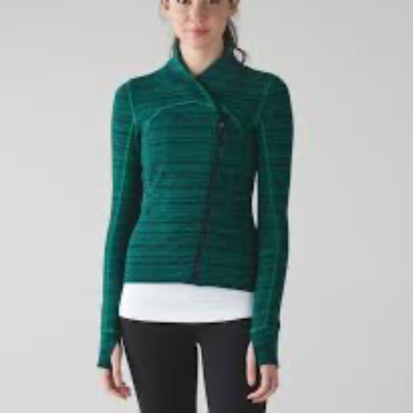 Lululemon Precision Jacket Cyber Jungle Hero Blue Green Size 10 - Picture 1 of 5